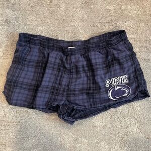 PINK Victoria's Secret Navy Plaid Athletic Shorts